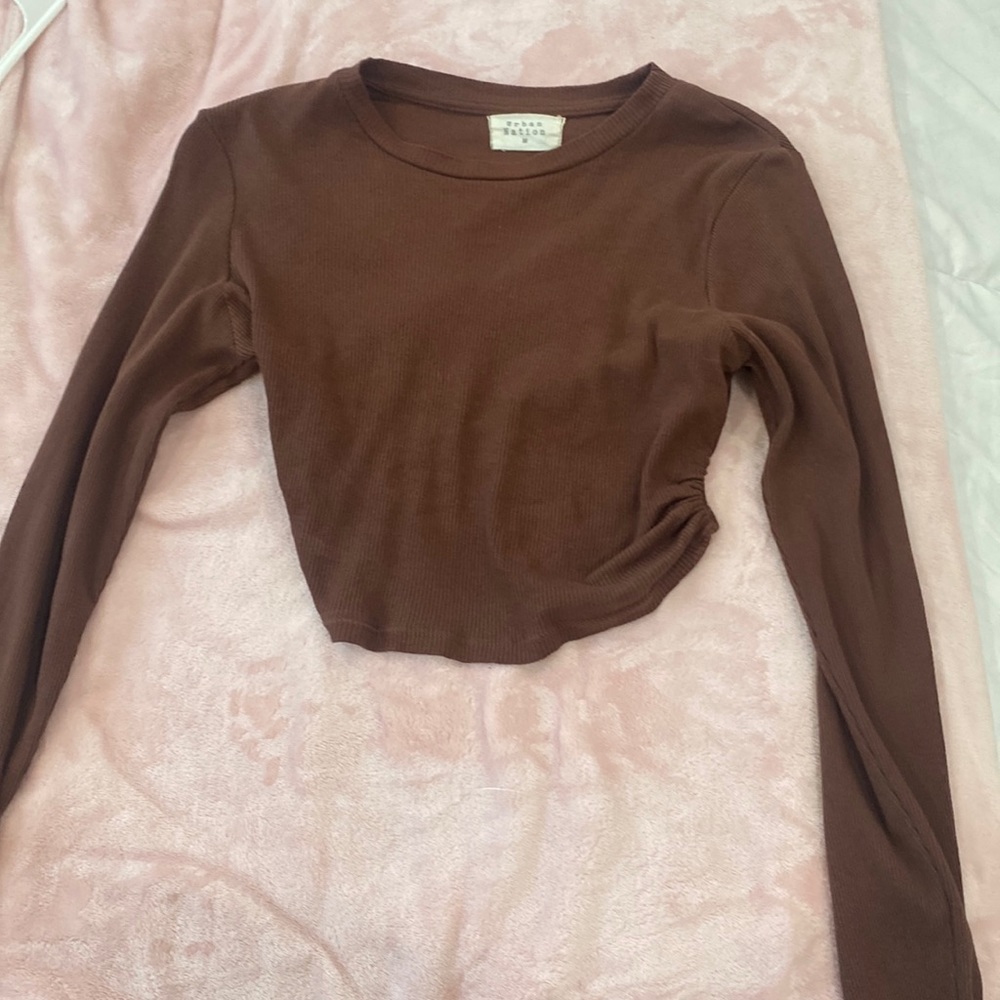 brown crop top